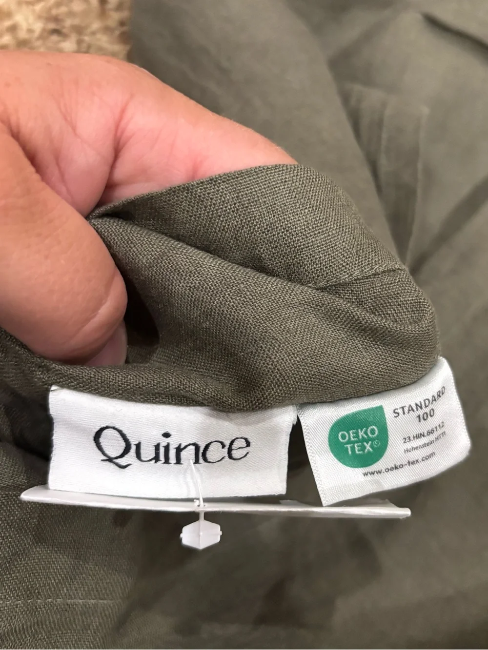 Quince 100% European Linen Standard Shams Set of 2 Dusty Olive
